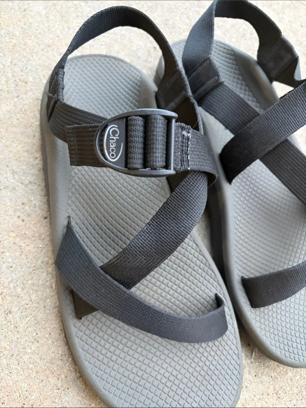 Chaco Black and Gray Outdoor Webbing Sandals